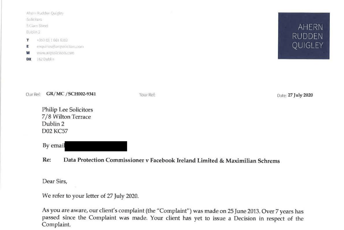 Letter to DPC